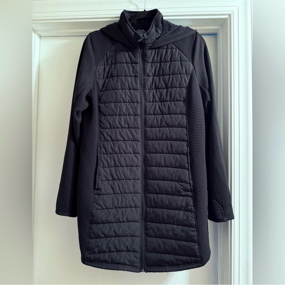 Women's Tek Gear® Hooded Long Mixed-Media Jacket Black Size XXL - Picture 4 of 8